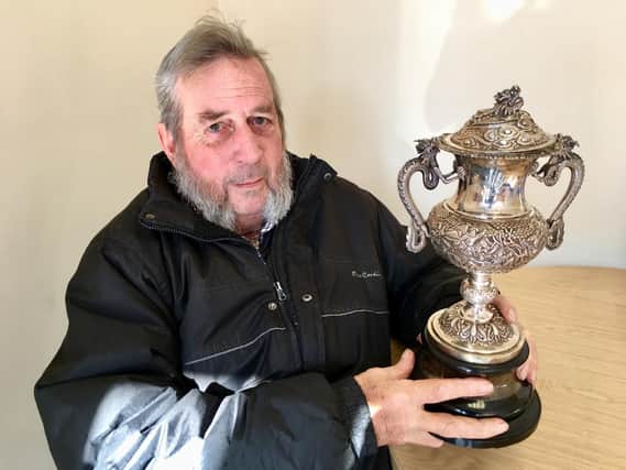 Colin Treagus, 78, with the mystery sports cup