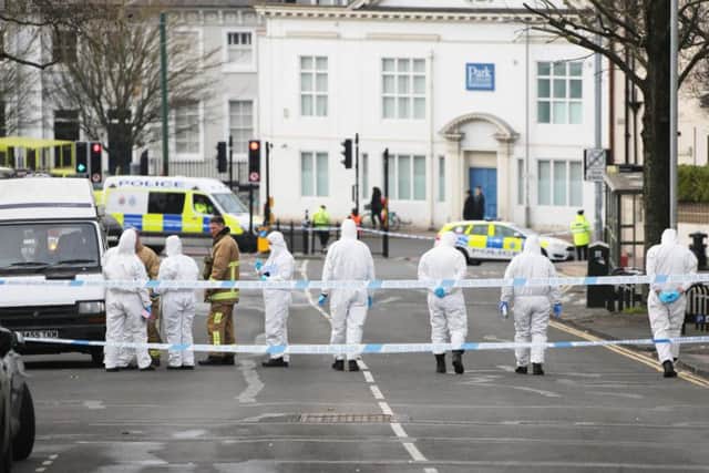 Forensics at the scene in Brighton today