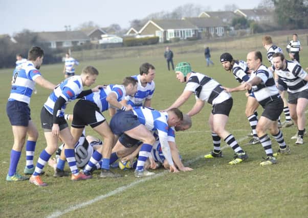 Hastings & Bexhill recycle the ball during their 15-5 win at home to Pulborough on Saturday. Picture by Simon Newstead