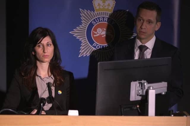 DI Dee Fielding from Surrey Police and DI Derhan Jones from Kent Police held a press conference appealing for help in the joint investigation between four police forces. Operation Prometheus.