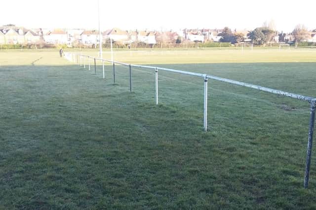 The area where Bexhill United's proposed hard-standing path would be situated