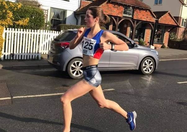 Lizzie Clarke on her way to breaking the ladies' course record in the Tenterden 5 Mile race. Picture courtesy Sam Ralph