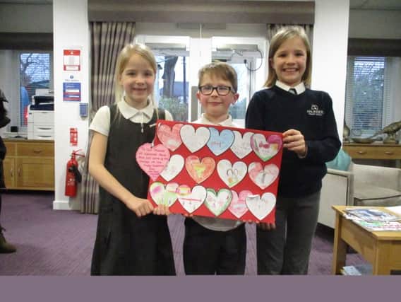 Pupils brought homemade cards and gifts for the residents