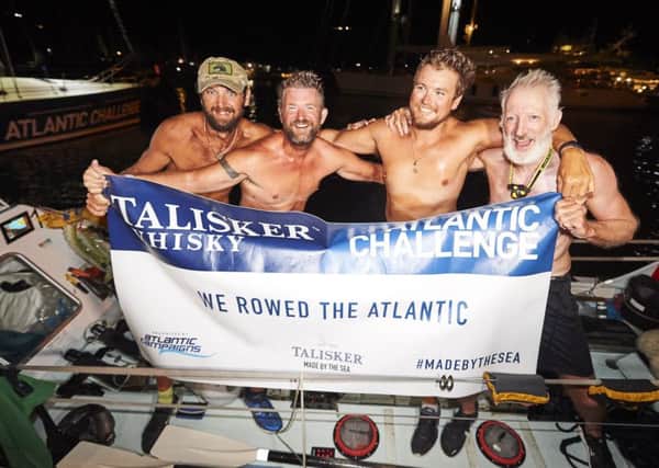 The Row Row Row our Boat team including captain Andy Williams (Westbourne), Nick Wright (Thorney Island), Andrew Burns (Chichester) and Jonny Bayley (Brighton) completed the Talisker Whisky Atlantic Challenge. Credit: Ben Duffy Photography
