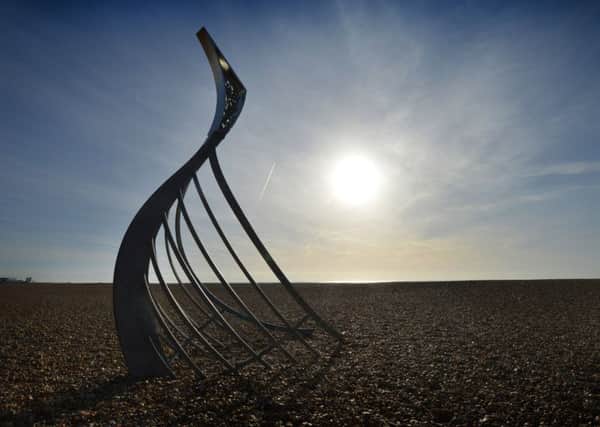 File photo: Norman long boat sculpture on Pebble Beach in Hastings to mark the 950th anniversary of the Battle of Hastings.The sculpture was created by Leigh Dyer. SUS-191202-110013001