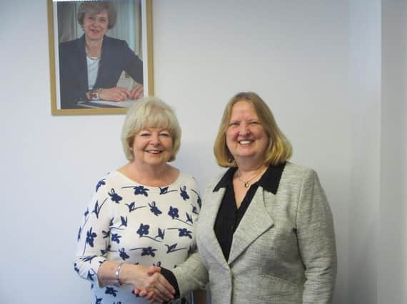 Cllr Mary Mears, chair of Brighton Kemptown Conservatives, with Cllr Anne Meadows, who has defected to the Tories from Labour  (Credit: Kemptown Conservatives)