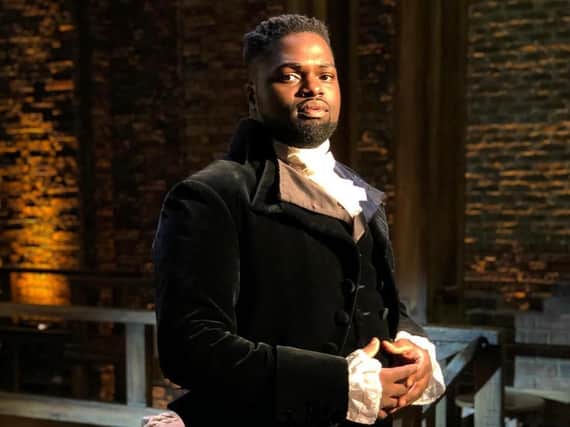 Gabriel Mokake, part of the Hamilton production. Picture by Cleve September