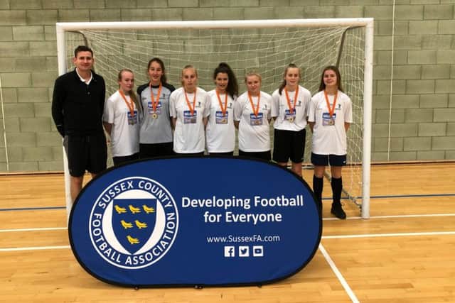 The under-15 girls' Futsal team from Durrington High School
