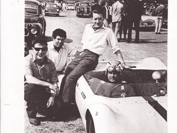 Michael Homer, Tony Cowell, Roger Phillips and Raymond Jackson in the car