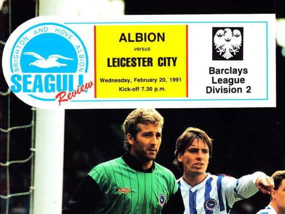 The front cover of the programme when Albion played  Leicester in 1991