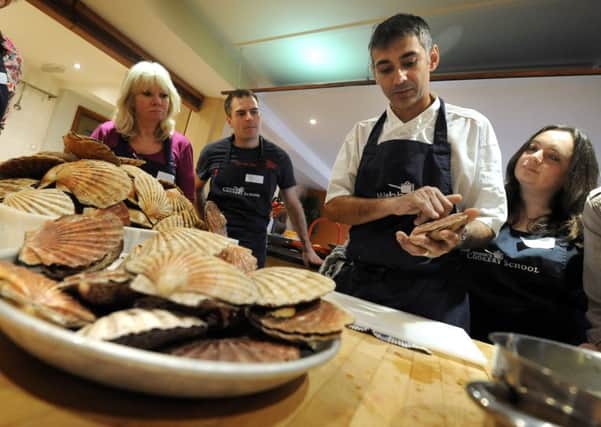 Scallop cookery course at Webbe's at the Fish Cafe, Rye