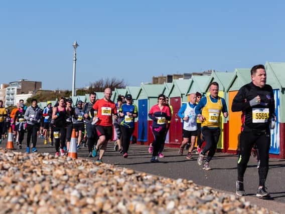 Runners taking part in the Brighton Half Marathon
