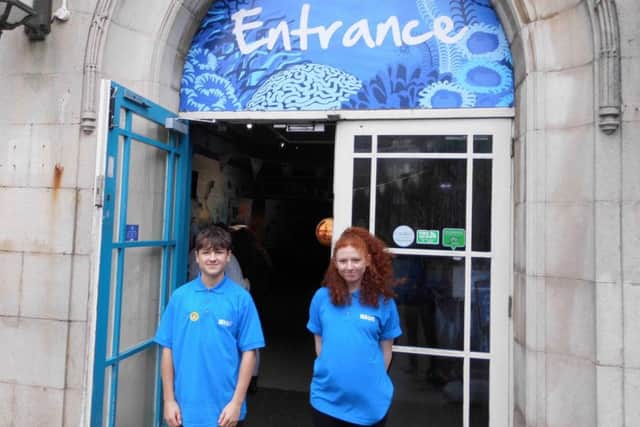 Mary Mothersole and Finlay Albon at the Sealife Centre on work experience