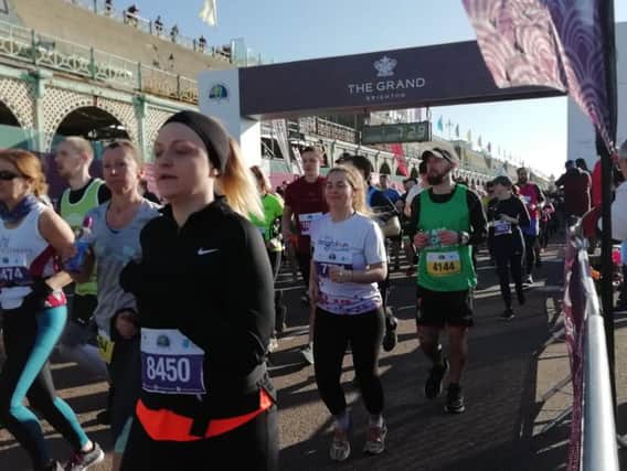 Ready, set, go! Runners set off from Madeira Drive at the Brighton Half Marathon start line