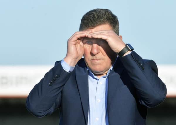 Eastbourne Borough manager Mark McGhee watches his side against Wealdstone in his first game in charge at Priory Lane (Photo by Jon Rigby) SUS-190225-105949008
