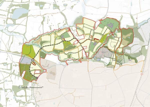 Northern Arc outline masterplan. Homes England is delivering the more than 3,000 homes north of Burgess Hill