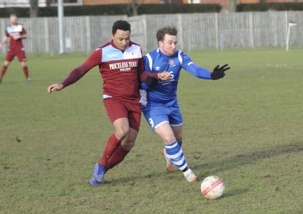 Action from Little Common's home game against Saltdean United earlier in the month. Picture by Simon Newstead