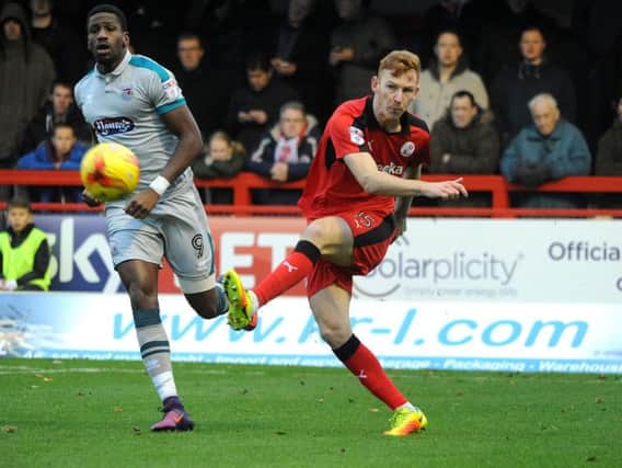 Josh Yorwerth in action for Crawley Town