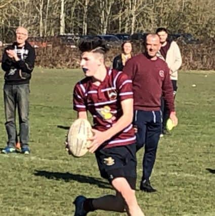 Crawley Rugby Club U15s in action winning the league against Reigate. SUS-190226-122156002