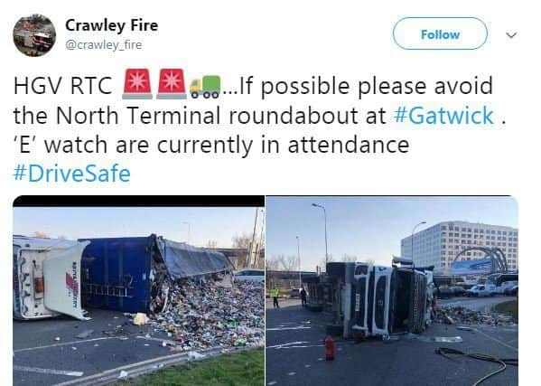 The  tweet from Crawley Fire Station