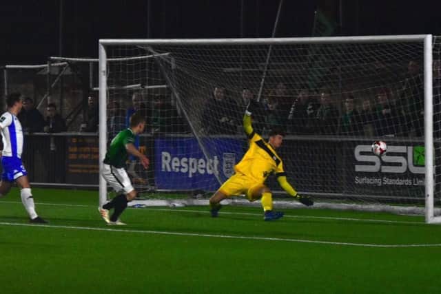 Pat Harding opens the scoring. Picture by Chris Neal