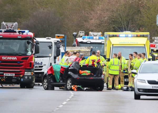 Scene of the A24 crash today (February 28 2019). Photo: Eddie Mitchell SUS-190228-131121001