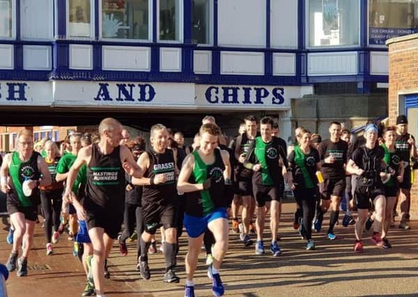 Hastings Runners set off in the Brenda Boyle Pier to Pier race