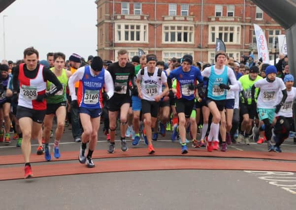 Runners set off at the start of the 2018 Hastings Half Marathon. Picture courtesy Roberts Photographic
