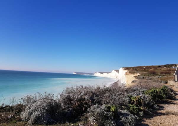 A lovely sunny day on Sunday February 24 at Birling Gap, taken by Bob Newton on a Samsung S8. "11 degrees. Mild!!" he said. SUS-190228-093804001