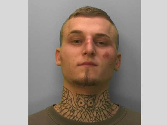 Joshua Stephenson smashed a bottle over a stranger's head. Picture: Sussex Police