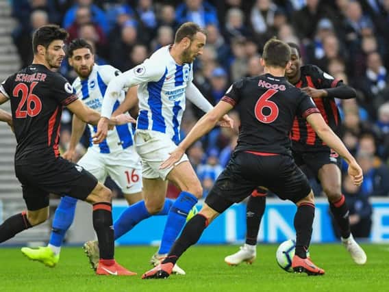 Glenn Murray on the run against Huddersfield. Picture by PW Sporting Photography