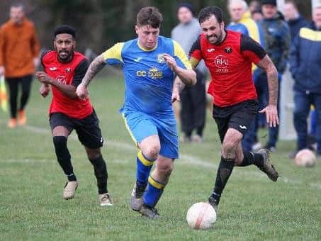 Leading scorer Josh Irish added to his tally as Rustington dismantled Angmering Seniors in the derby. Picture: Derek Martin