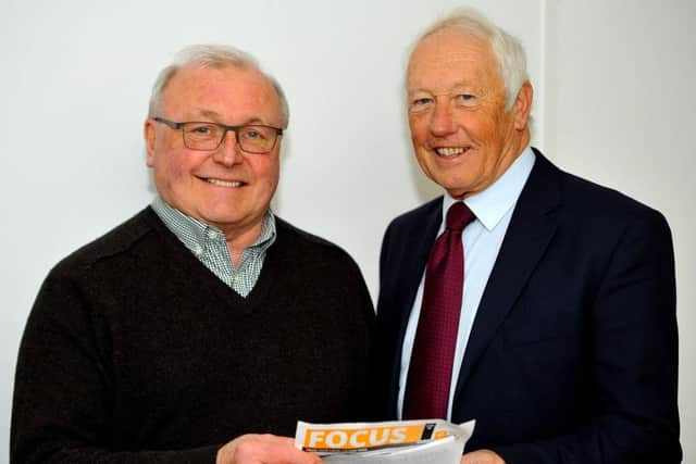 Alan Britten, who has defected from the Conservatives to the Lib Dems, with Lib Dem group leader David Skipp. Pic by Steve Robards