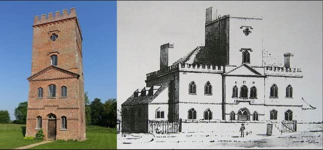 A 1785 drawing of Laughton Place five miles from Lewes. Home to the illustrious Pelham family from 1534, after some three centuries the isolated house fell into decay until just the central tower remained. This was saved from destruction in 1979 and cleverly converted into a unique holiday letting (above left). SUS-190503-171119001
