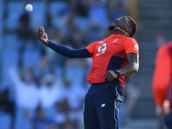 Chris Jordan helps England keep the West Indies in check / Picture by Getty Images