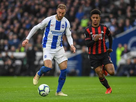 Brighton striker Glenn Murray in action against Huddersfield. Picture by PW Sporting Photography