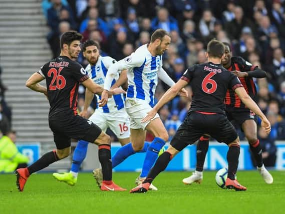 Glenn Murray on the run against Huddersfield. Picture by PW Sporting Photography