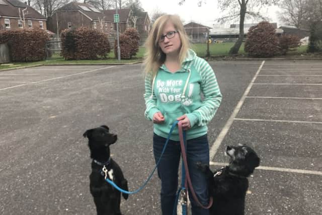Imogen Woodman and her miniature labradoodle Millie