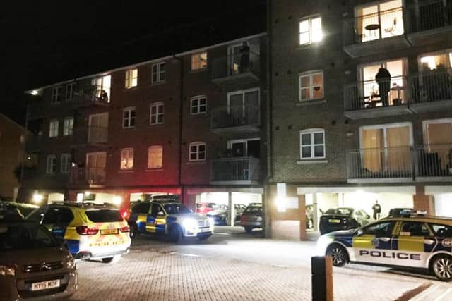 Armed police were called to the incident in Sussex Wharf in Shoreham