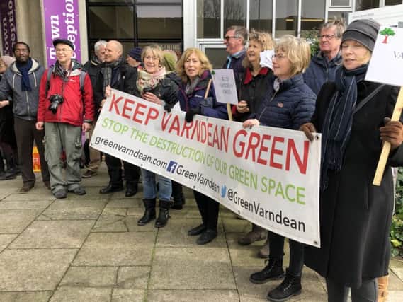 Varndean Green protesters outside Hove Town Hall