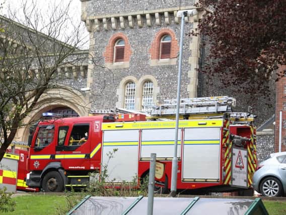 A stock image of fire engines outside Lewes Prison last year