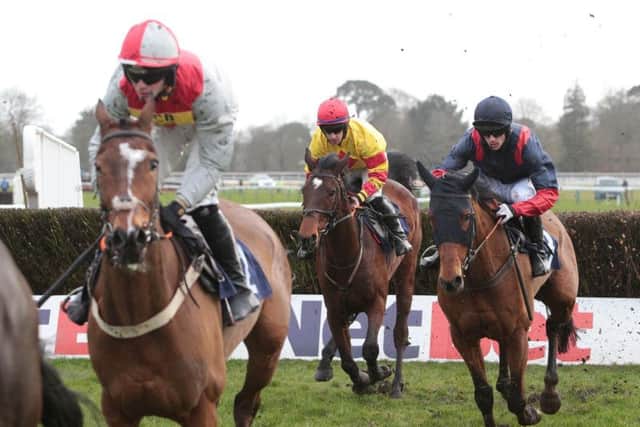 The field in the Coral Double Your Cheltenham Winnings Every Day Handicap Chase / Picture by Nigel Bowles for Fontwell Park