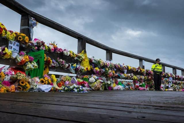 Tributes were left on the Old Toll Bridge in Shoreham after the tragedy