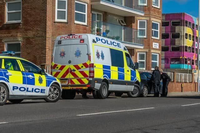 Police were seen out and about in the town on Thursday as part of the operation. Pictures: Sussex Police