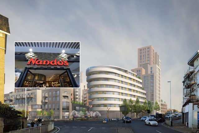 What Teville Gate could look like, and inset, Nando's