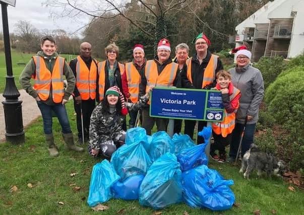 Haywards Heath residents taking part in a previous litter pick over Christmas