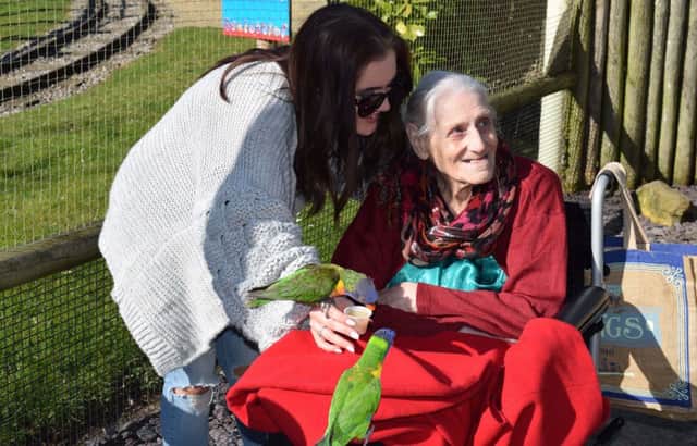 Acacia House employees, Michelle King and Hollie ODonnell, wanted to grant Jenny one last wish and knowing her passion for birds SUS-191203-103813001