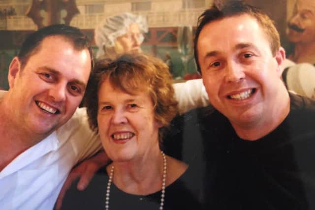 Gill with her sons Andy Peck and David Butler-Peck