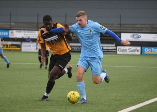 Cray Wanderers v Horsham. Harvey Sparks in action. Picture by John Lines