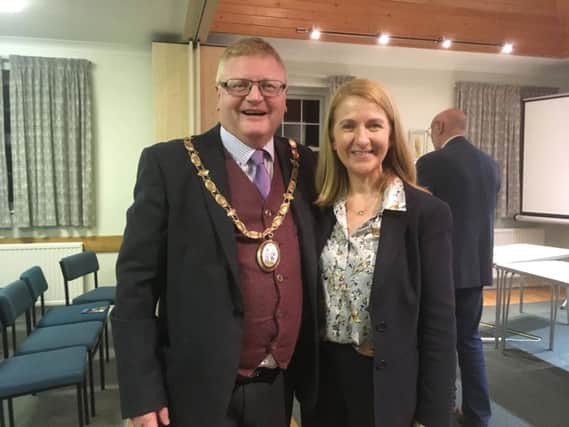 Sussex PCC Katy Bourne and Haywards Heath mayor Jim Knight